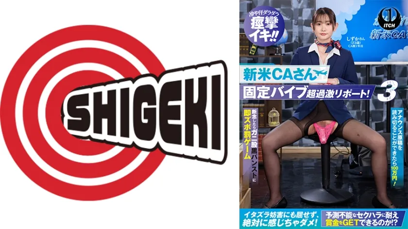 【ジャケット】新米 CA さん固定バイブ超過激リポート!3 アナウンス原稿を読み切ることができた100 万円!断念したらガニ股黒パンストに即ズボ罰ゲーム しずかさん(23歳)CA歴1年目 792SGKI-066A