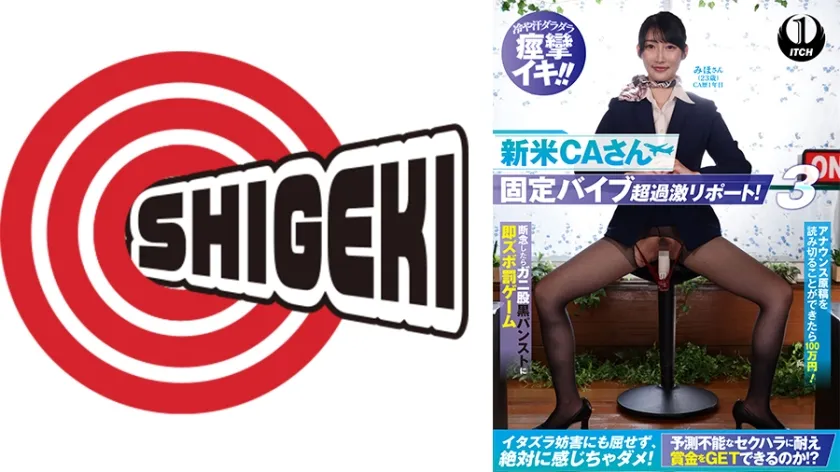 【ジャケット】新米 CA さん固定バイブ超過激リポート!3 アナウンス原稿を読み切ることができた100 万円!断念したらガニ股黒パンストに即ズボ罰ゲーム みほさん(23歳)CA歴1年目 792SGKI-066B